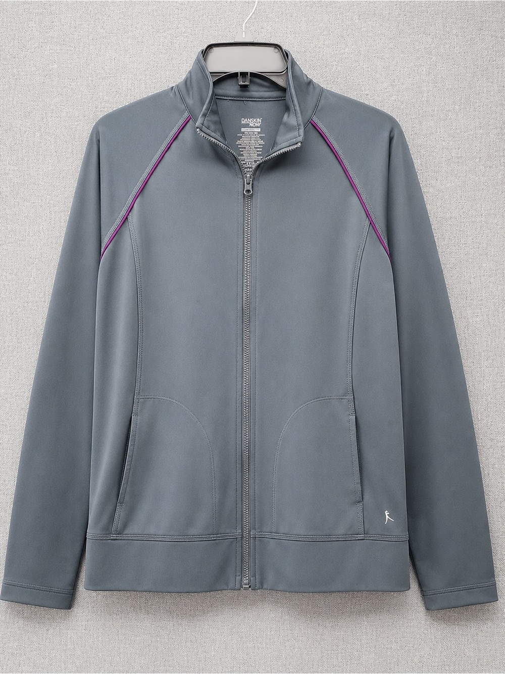 Danskin Gray Full-Zip Jacket with Purple Accents